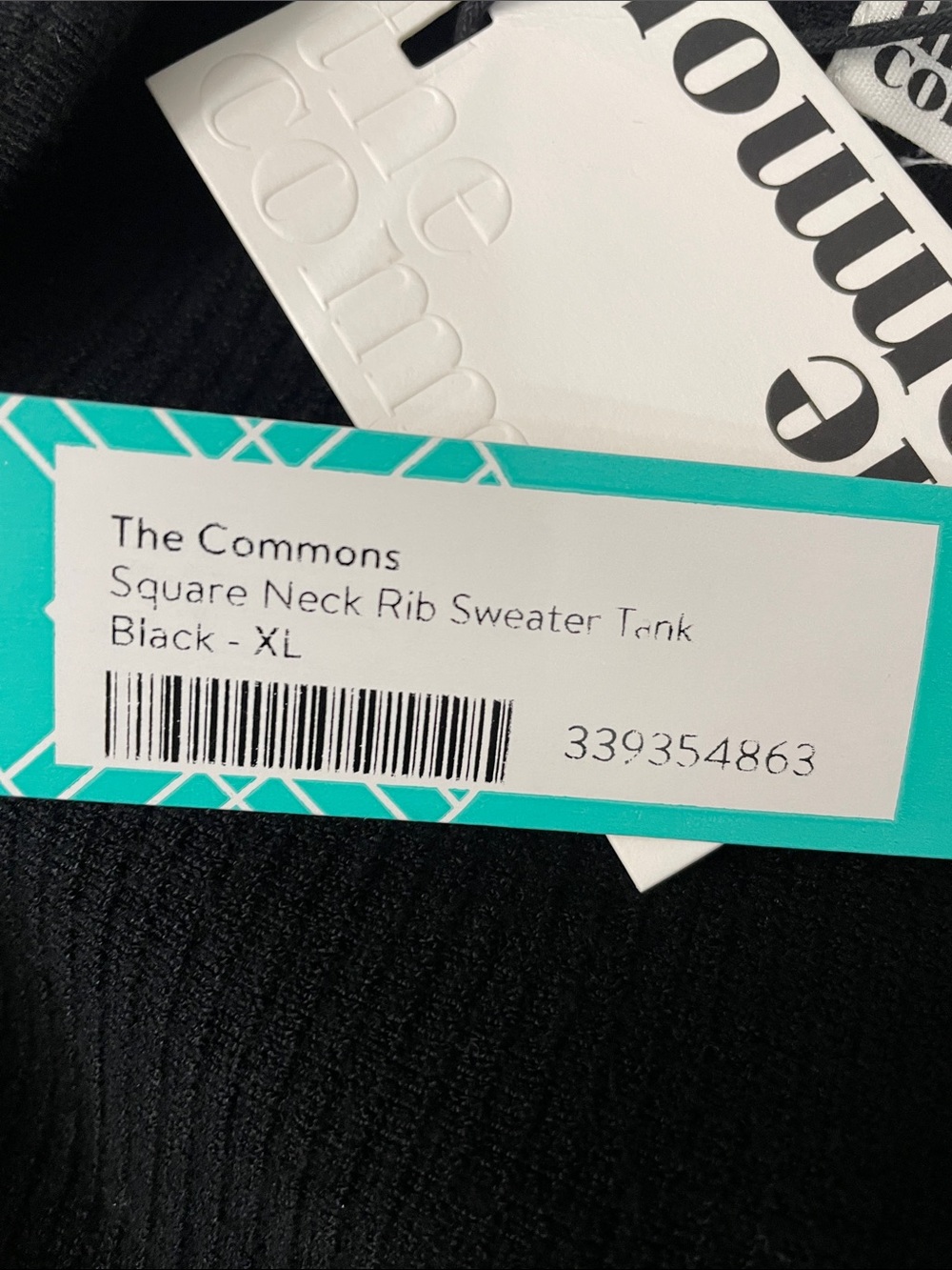 The Commons Black Ribbed Square-Neck Tank Top - Picture 5 of 6